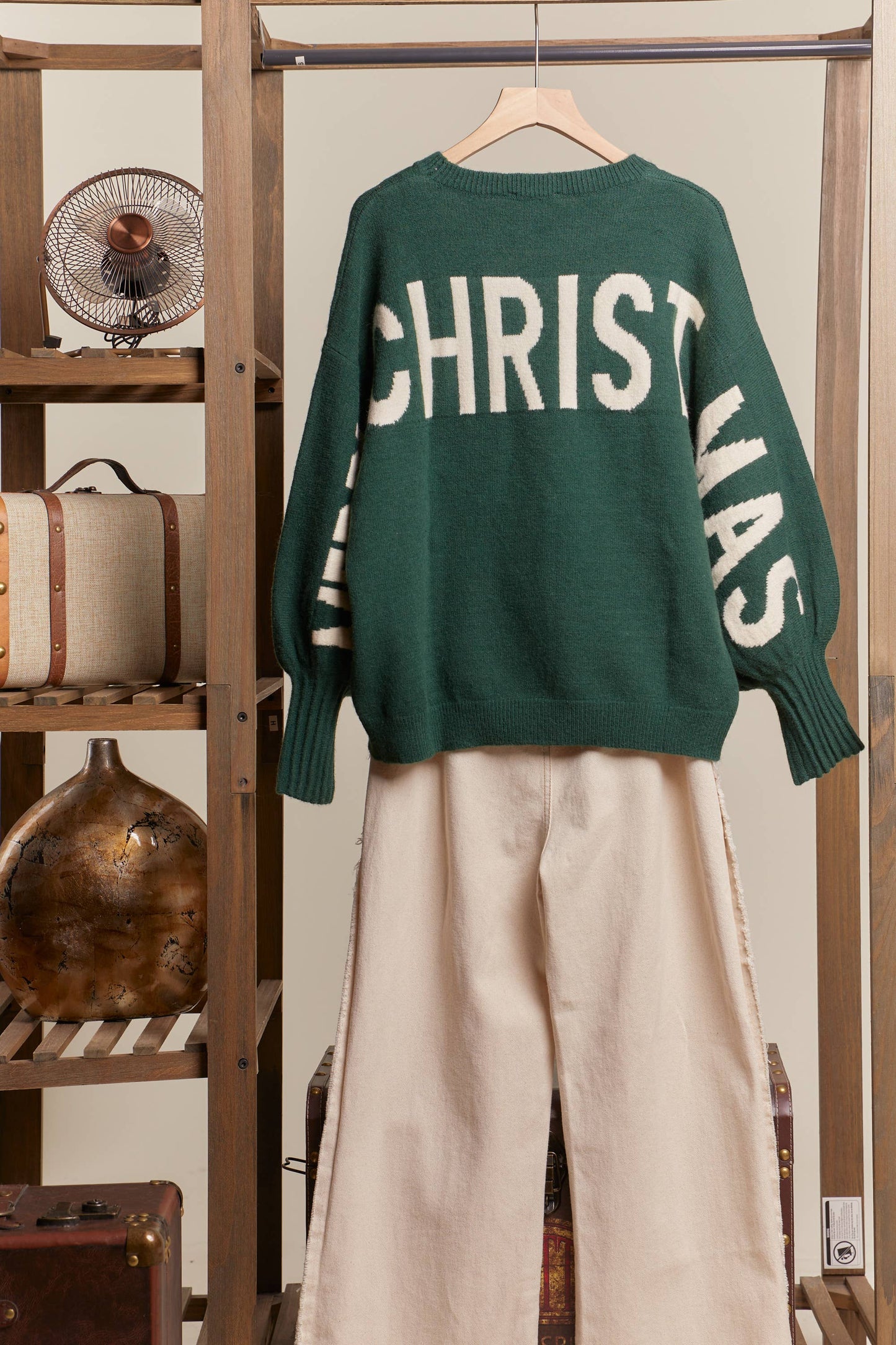 OVERSIZE Christmas Sweater with Lettering: Red / S