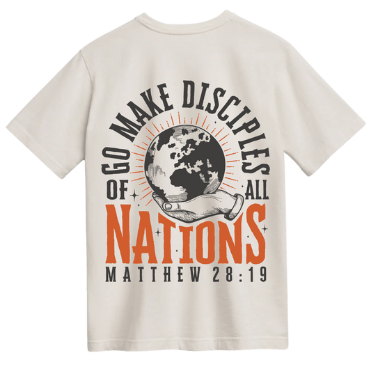 Go Make Disciples | Unisex Tee | English: Vintage white / Radiant - XL