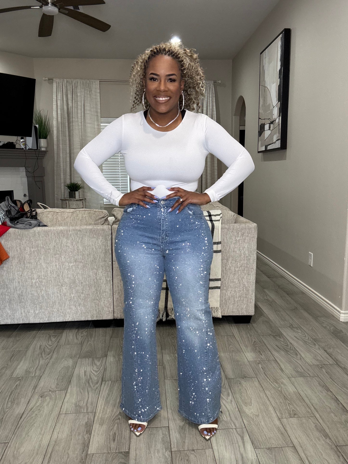 Shiny Oscar night jeans