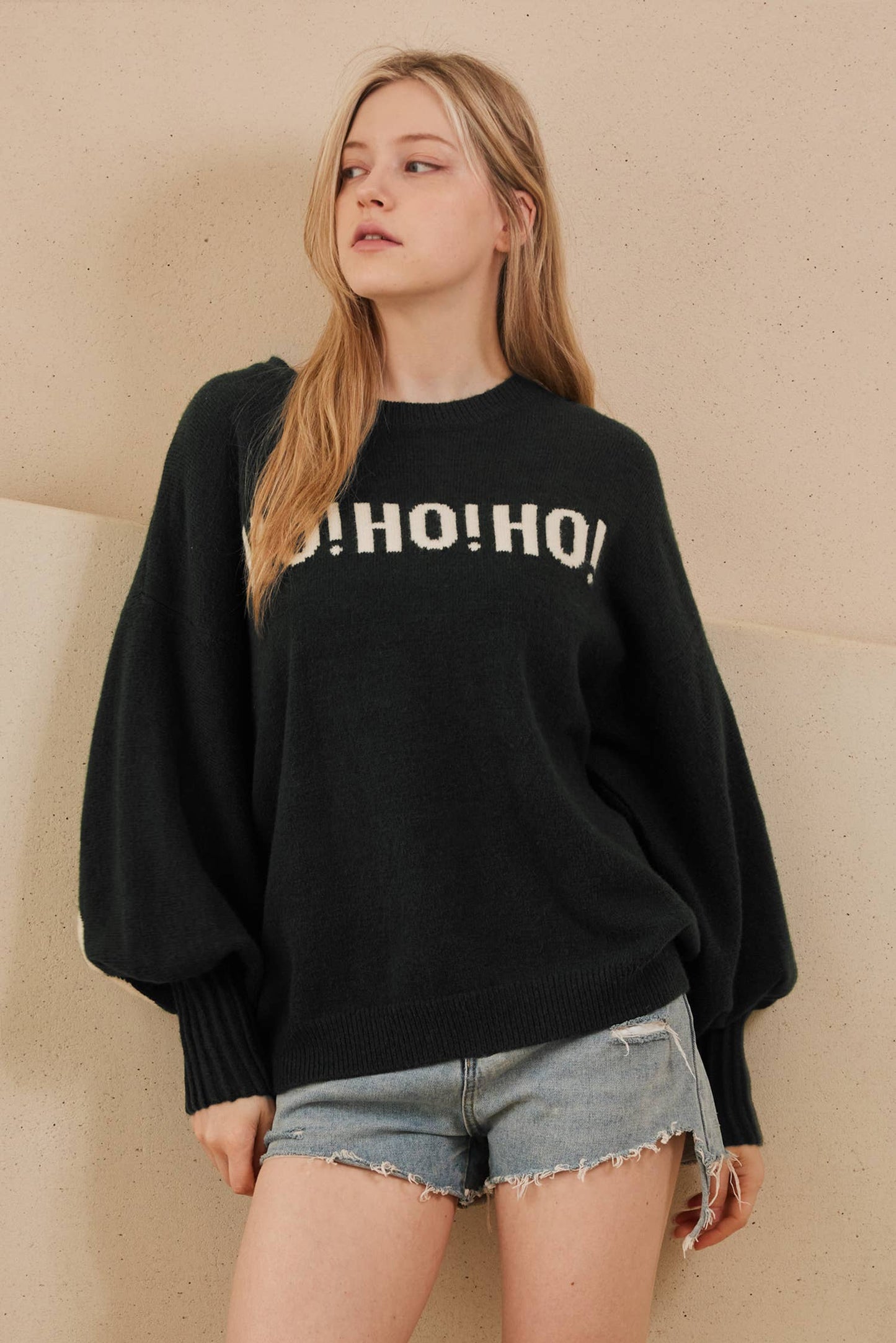 OVERSIZE Christmas Sweater with Lettering: Red / L